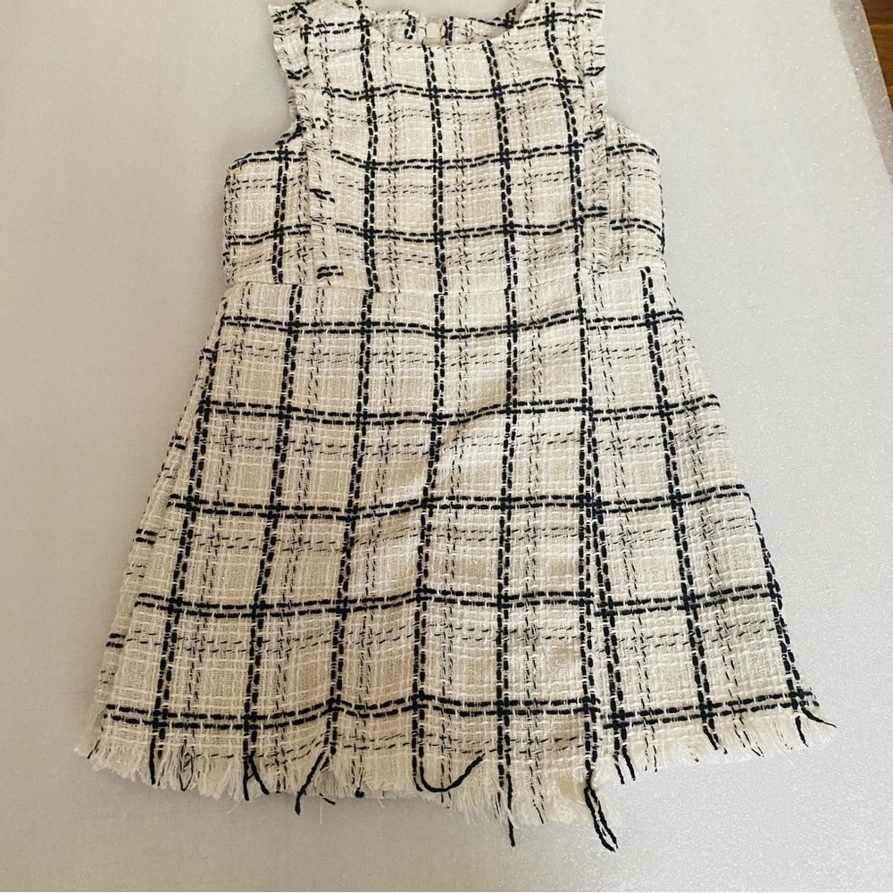 GBGirls black &white  plaid dress size 4